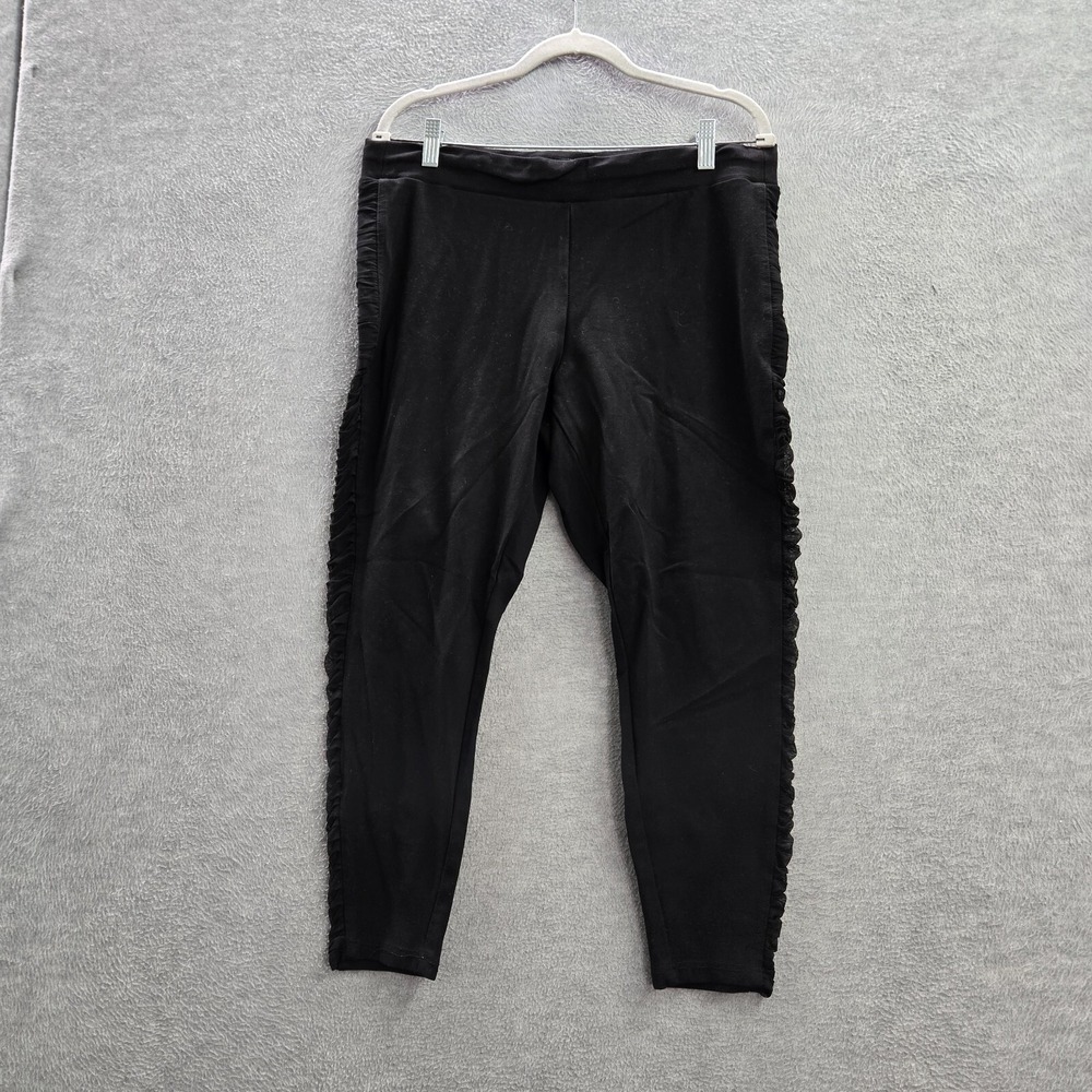 TORRID Women Activewear‎ Pants 2 Black Leggings Cropped Mesh 23 in Inseam